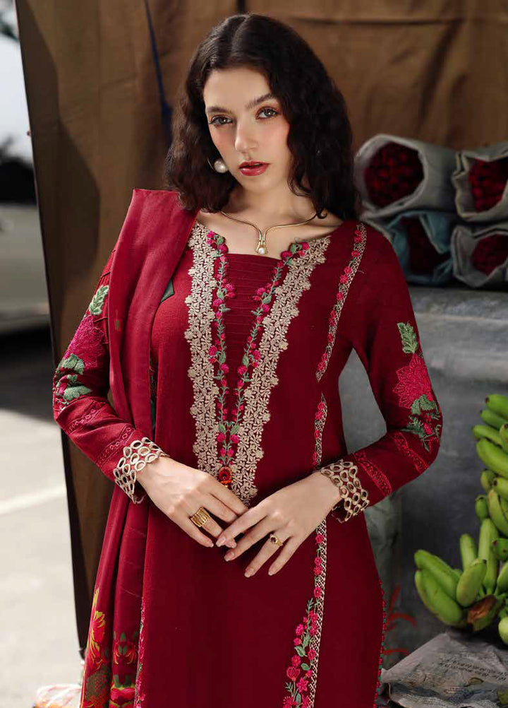 Poshima by Charizma Embroidered Peach Leather Suits Unstitched 3 Piece CZ25PW PSW5-01 - Winter Collection