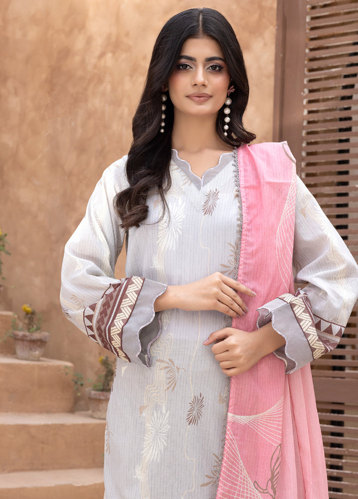 Regalia Textiles Unstitched Printed Karandi Lawn 3 Piece Suit RG26UKL D-1 - Summer Collection