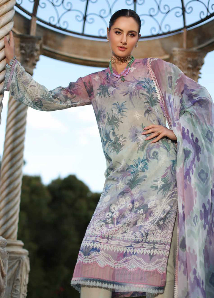 Signature Prints by Nureh Unstitched Embroidered Swiss Lawn 3 Piece Suit NU26SSL SP-199 - Festive Collection