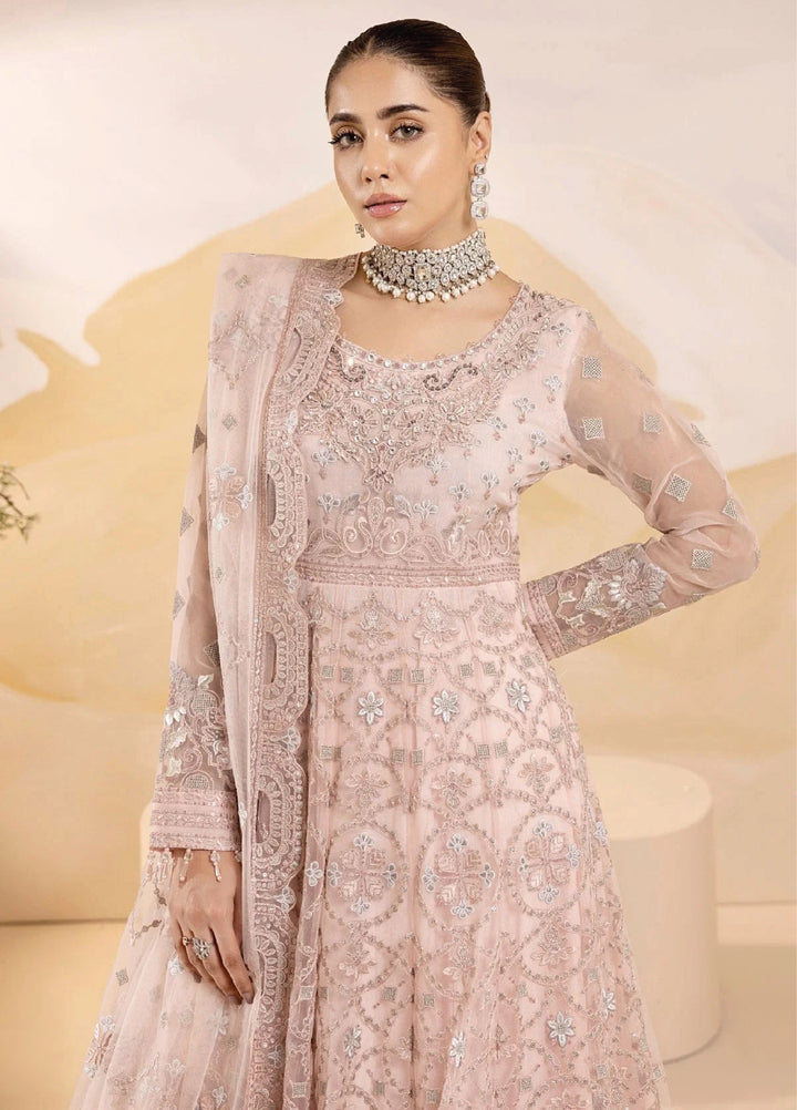 Lavish Premium Unstitched Embroidered Organza 3 Piece Suit Flamingo - Wedding Collection