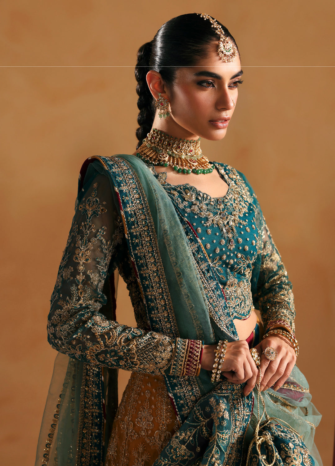 Gulaal Unstitched Embroidered Organza Suits 3 Piece GL25UW ZOIA-WU-09 - Wedding Collection
