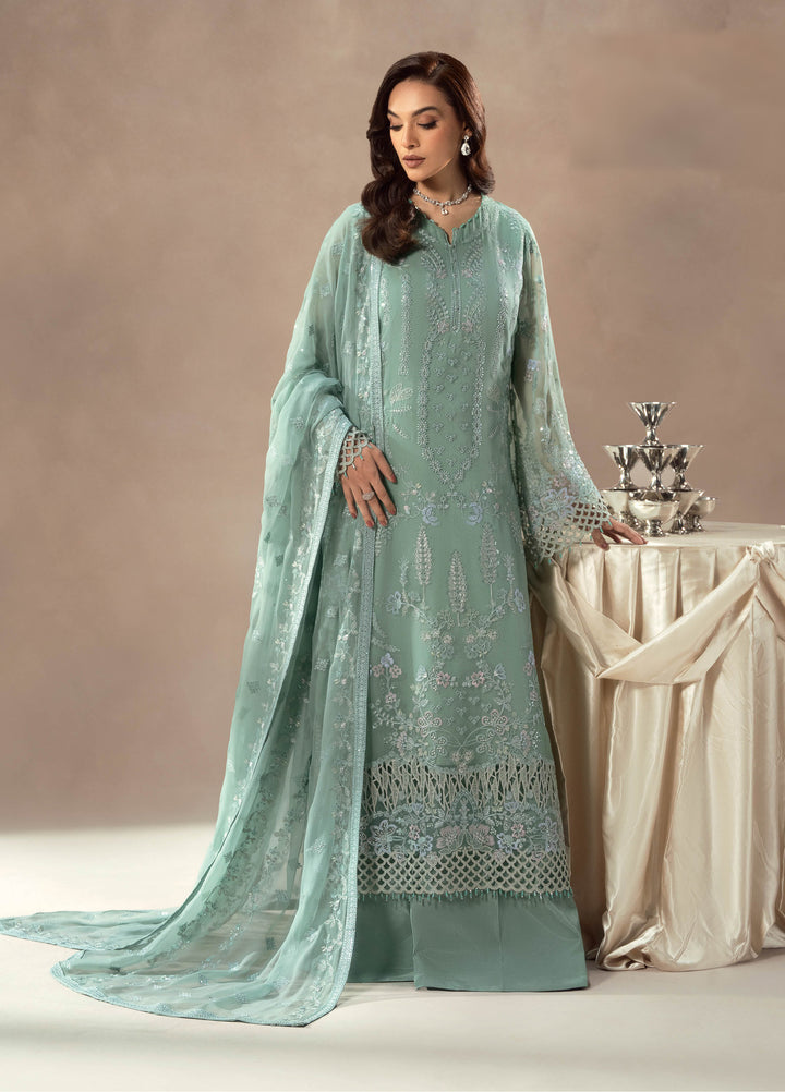 Afsanah by Lavish Premium Unstitched Chiffon Embroidered Suits 3 Piece LV25AC MINT WHISPER-04 - Festive Collection