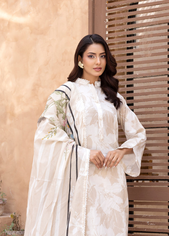Regalia Textiles Unstitched Printed Karandi Lawn 3 Piece Suit RG26UKL D-8 - Summer Collection