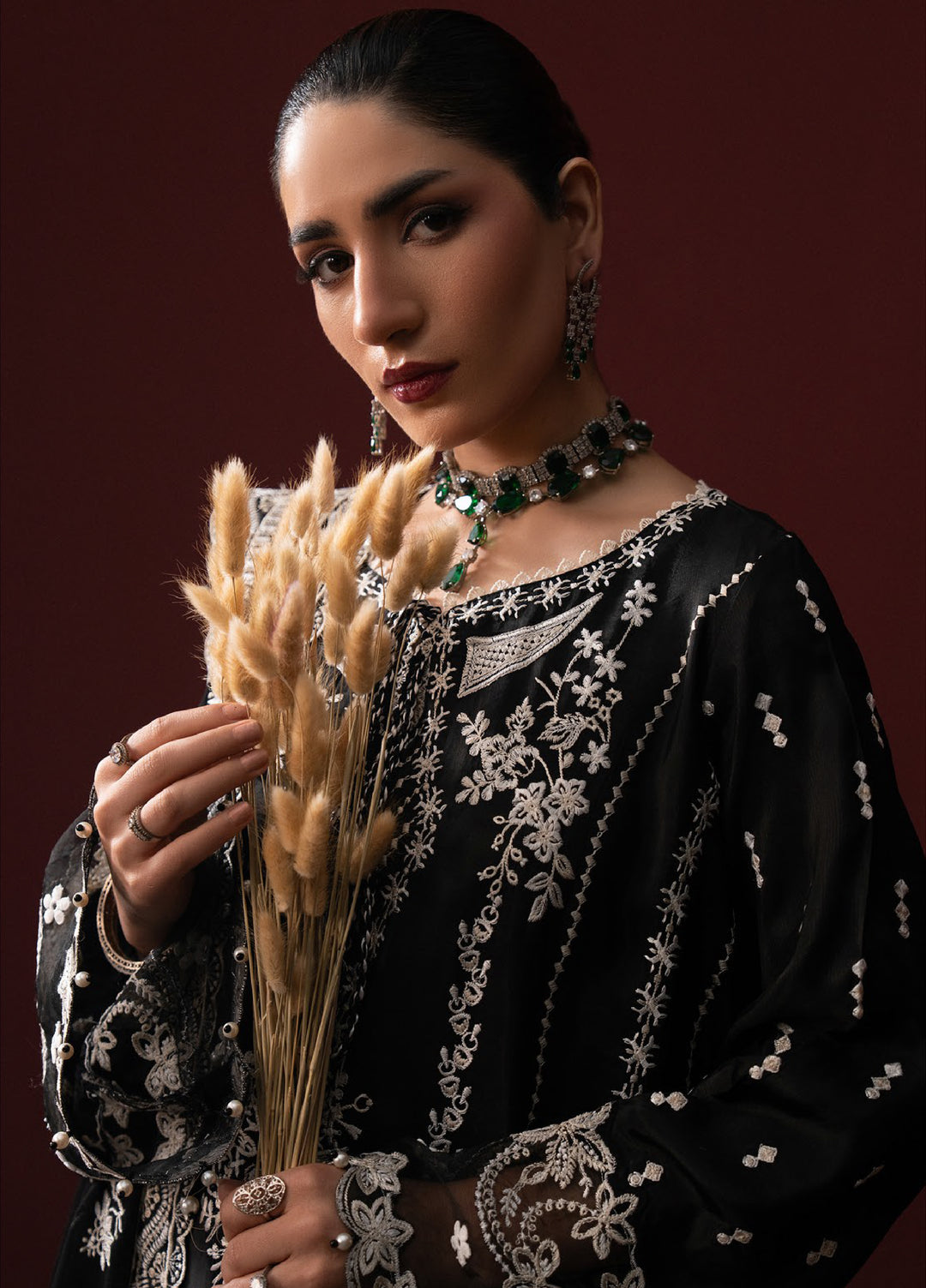 Lady by Aik Atelier Unstitched Tussar Silk Embroidered Suits 3 Piece AIK25L D-02 AIK25L - Festive Collection