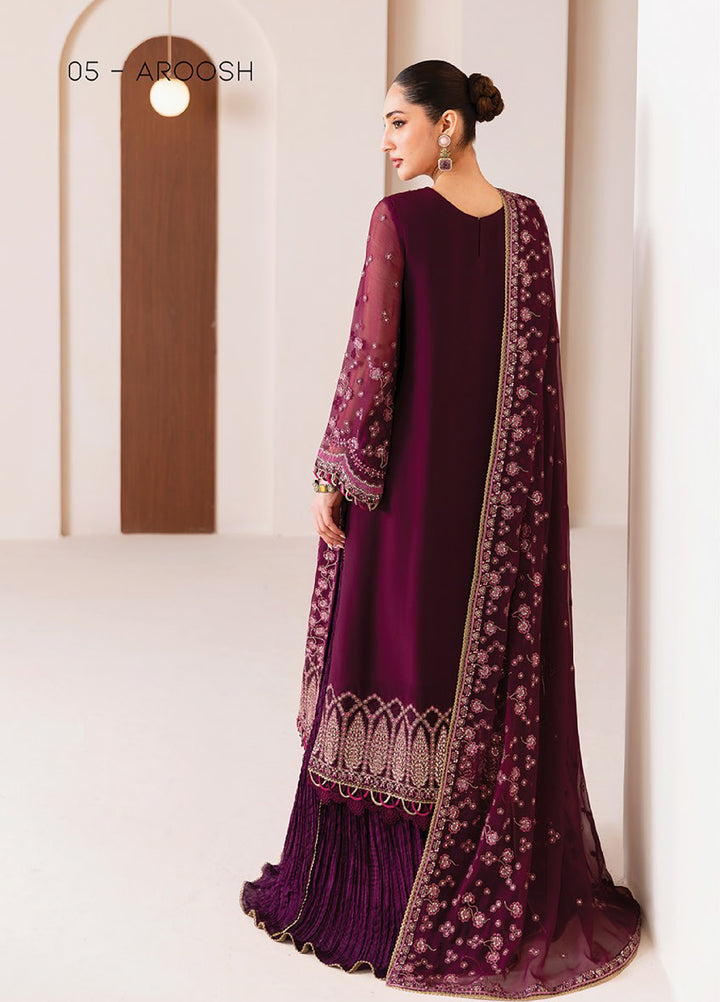 Xenia Formal Unstitched Luxury Embroidered Chiffon Suits 3 Piece XE25UF 05-Aroosh - Formals Collection