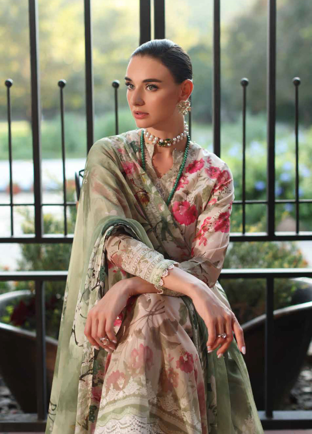 Signature Prints by Nureh Unstitched Embroidered Swiss Lawn 3 Piece Suit NU26SSL SP-200 - Festive Collection