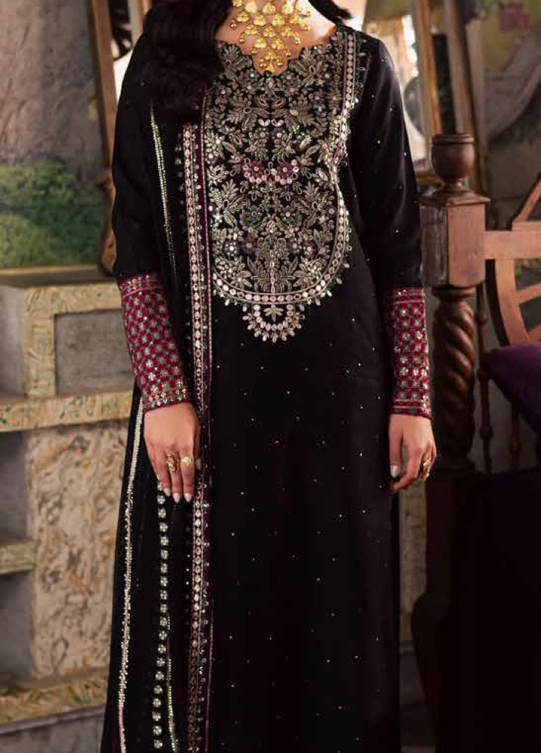 Nureh Nur Mahal The Silk Edit Unstitched Suits 3 Piece NU25NM NE-197 - Festive Collection