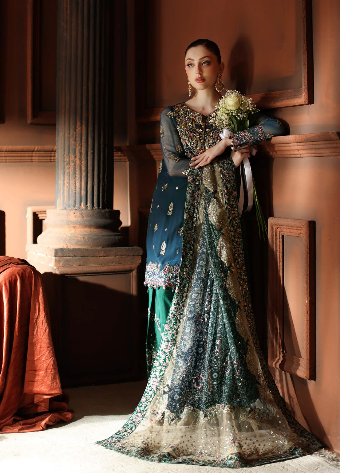 Alfaaz By Nureh Festive Unstitched Chiffon Embroidered 3 Piece Suits NU25AF NL-88 - Festive Collection