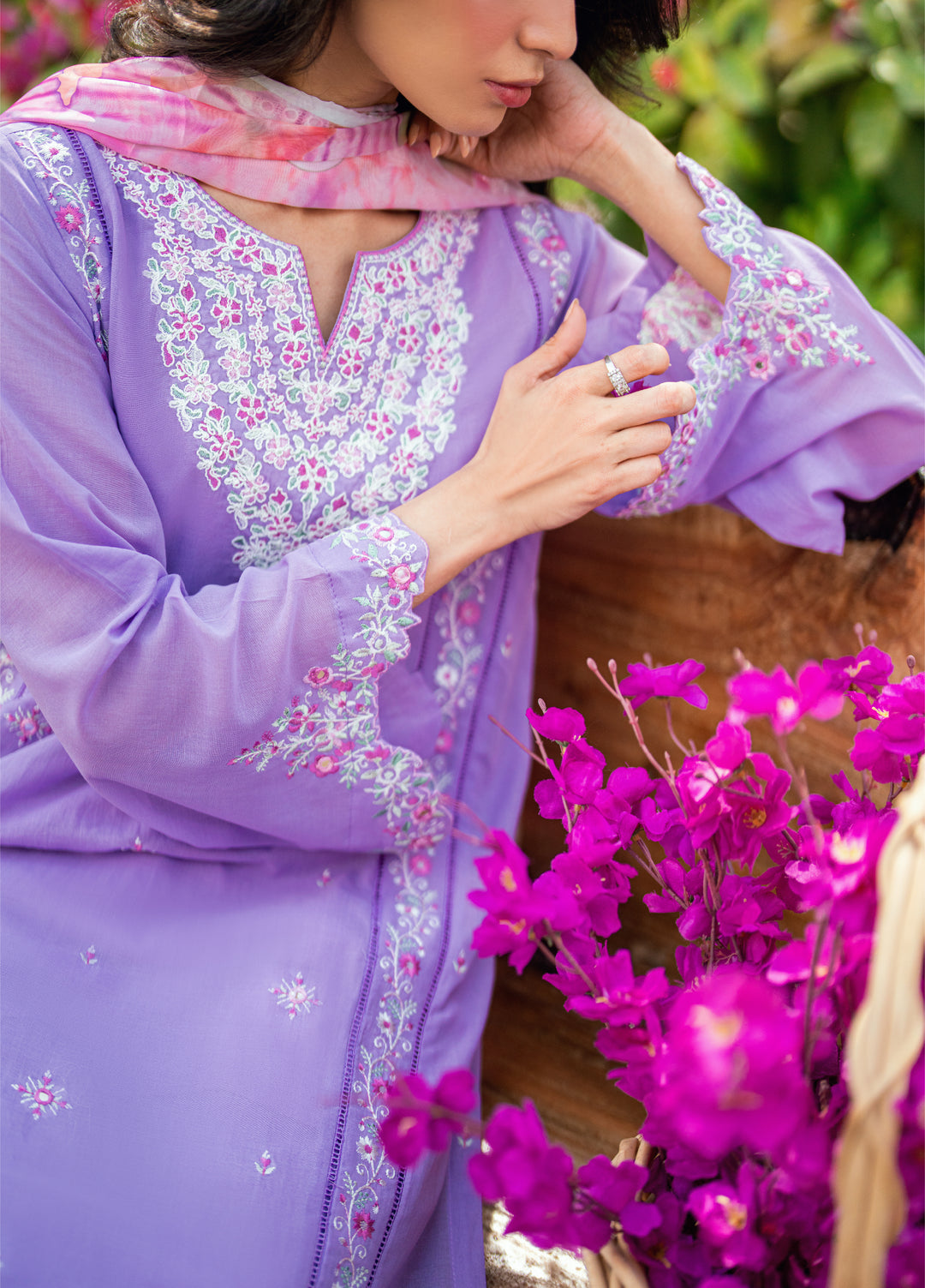 Lamhay by Dhanak Pret Swiss Voile 3 Piece DHN26PSV DC-2577 - Summer Collection