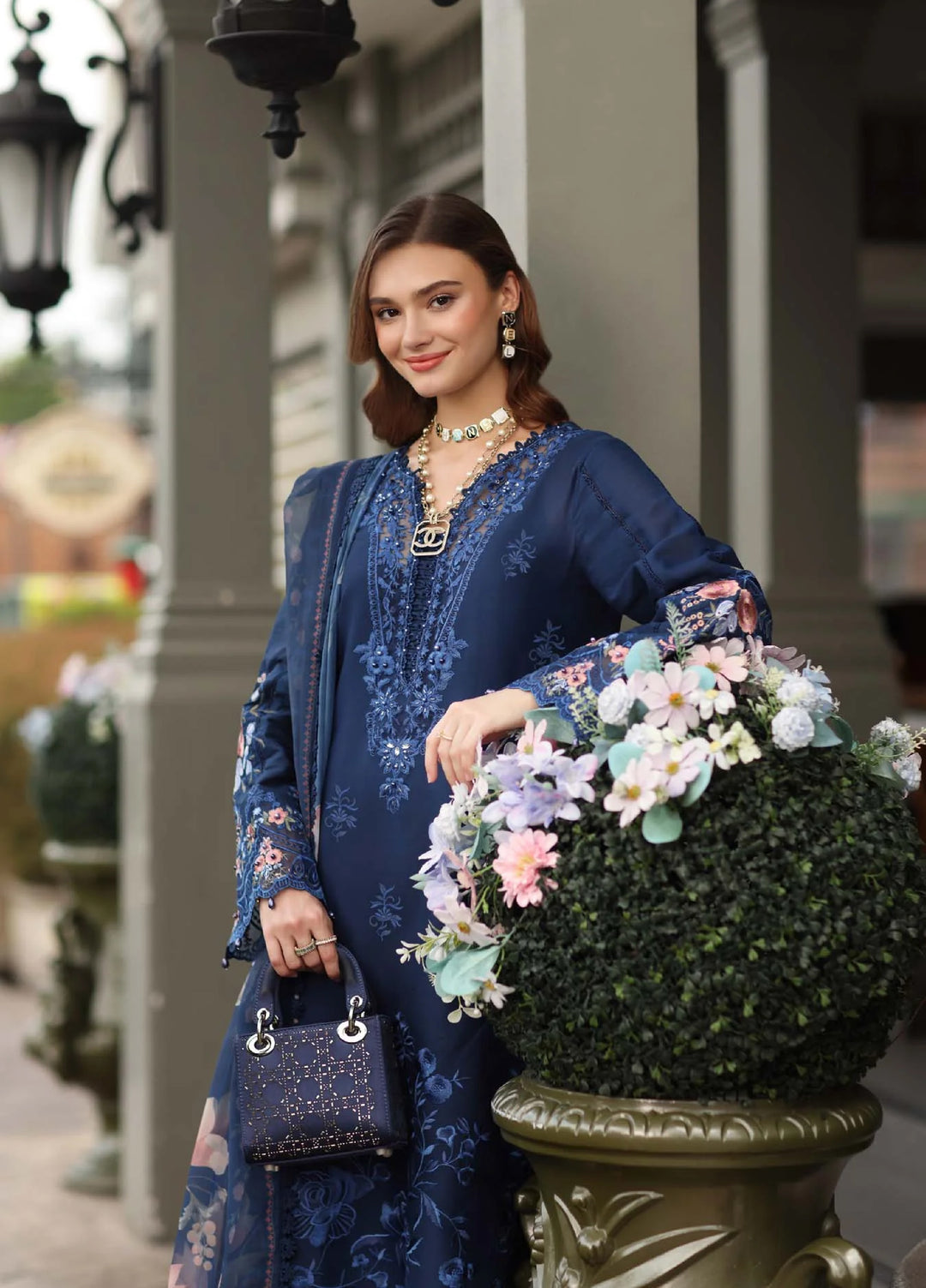 Noor Luxe by Saadia Asad Unstitched Chikankari Embroidered Lawn 3 Piece Suit SA26UNL D-11 IND-IRA - Summer Collection