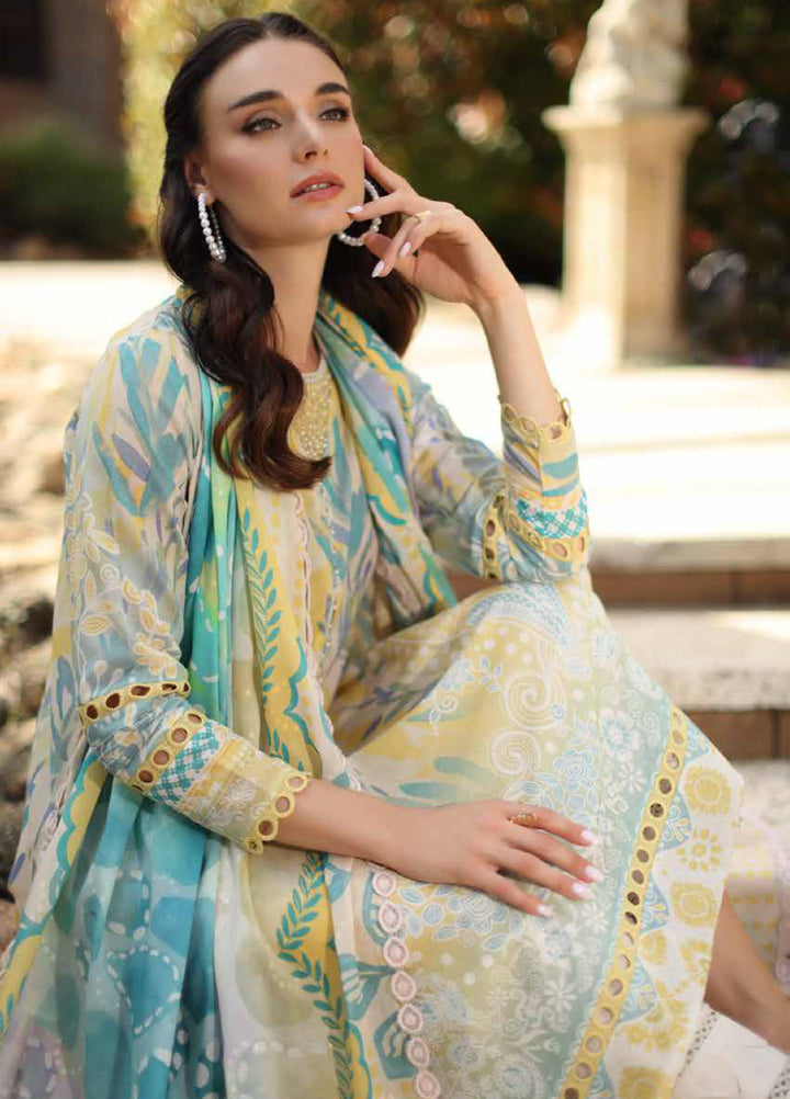 Signature Prints by Nureh Unstitched Printed Lawn Zari 3 Piece Suit NU26USLZ SP-206 - Summer Collection