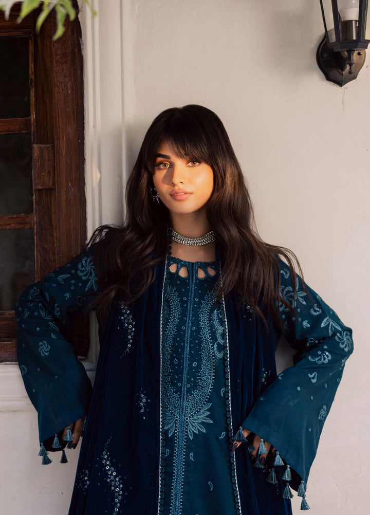 Nureh Exclusive Unstitched Luxury Leather Peach Embroidered Suits 3 Piece NU25EL NE-210 - Winter Collection