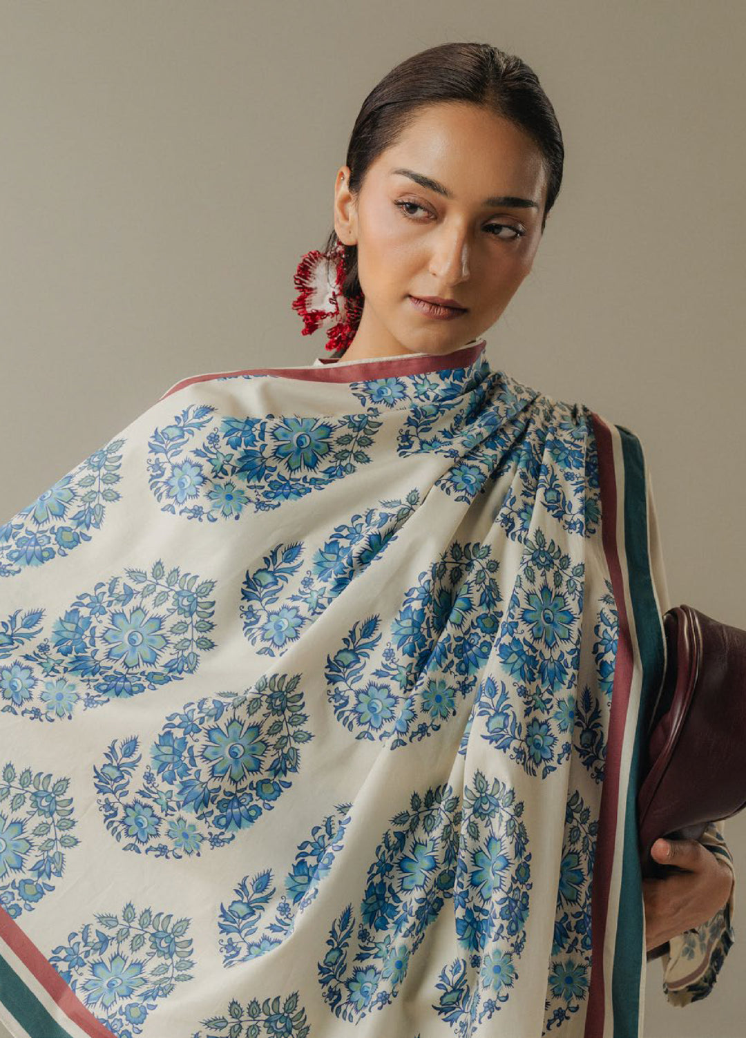 Coco by Zara Shahjahan Prints Unstitched Linen Suits 3 Piece CZS25PW Hushed Ember D-6A - Winter Collection