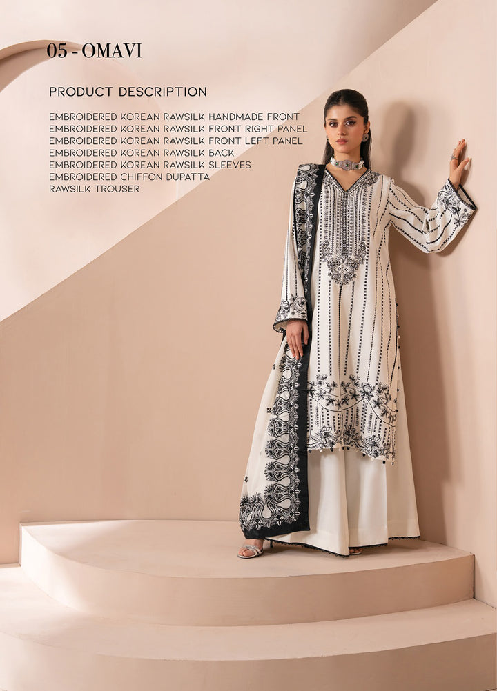 Zaeva by Xenia Formals Unstitched Embroidered Chiffon 3 Piece Suit XE26UZF 05-OMAVI - Festive Collection