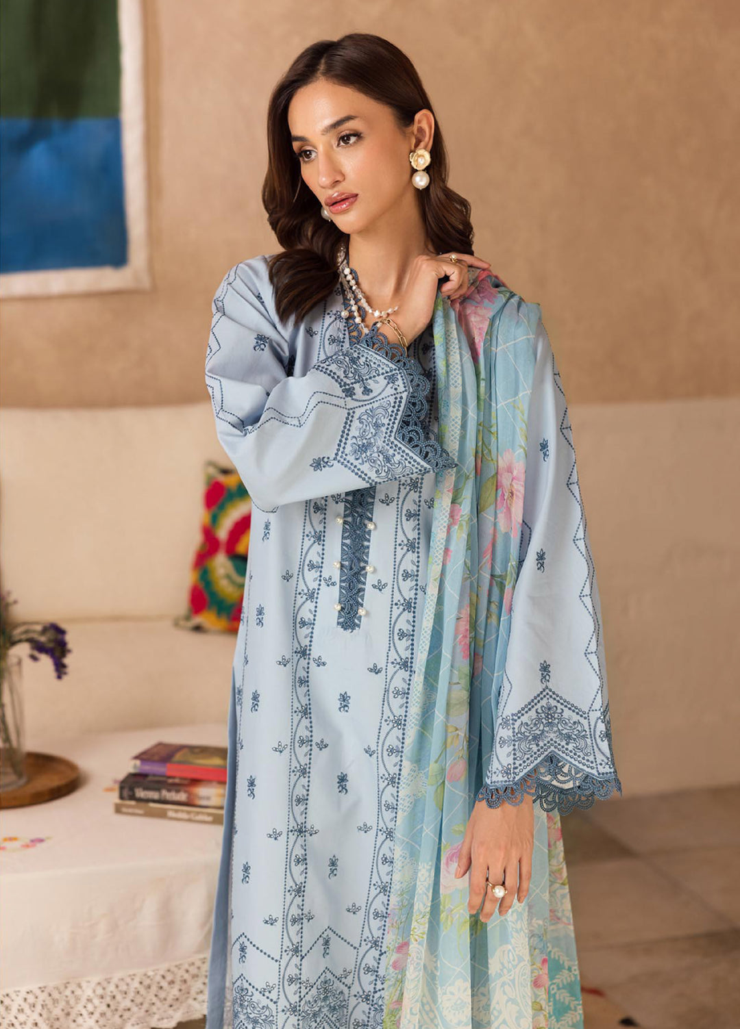 Nissa by Rajbari Unstitched Chikankari Embroidered Lawn 3 Piece Suit RB26UNCL D-12 - Summer Collection