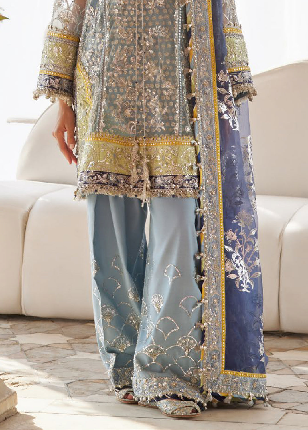 Zaha by Khadija Shah Gossamer Unstitched Embroidered Suits 3 Piece ZL25GF ZC25-04 - Festive Collection
