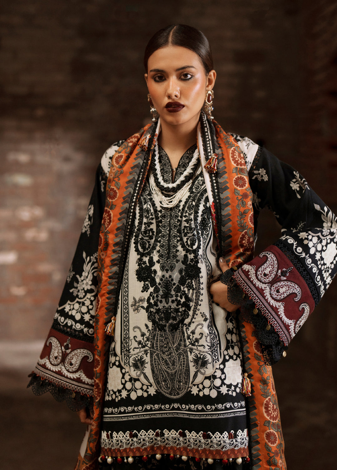 AJR Sard Shaam Embroidered Unstitched Khaddar Suits 3 Piece AJR25SS AJRW-01 MAKHMAL - Winter Collection