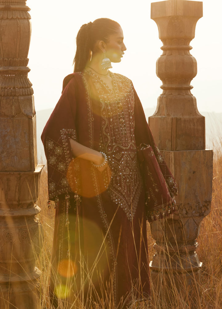 Zaha by Khadija Shah Unstitched Jacquard Embroidered Suits 3 Piece ZL25KW SASSI ZW25-12 - Winter Collection