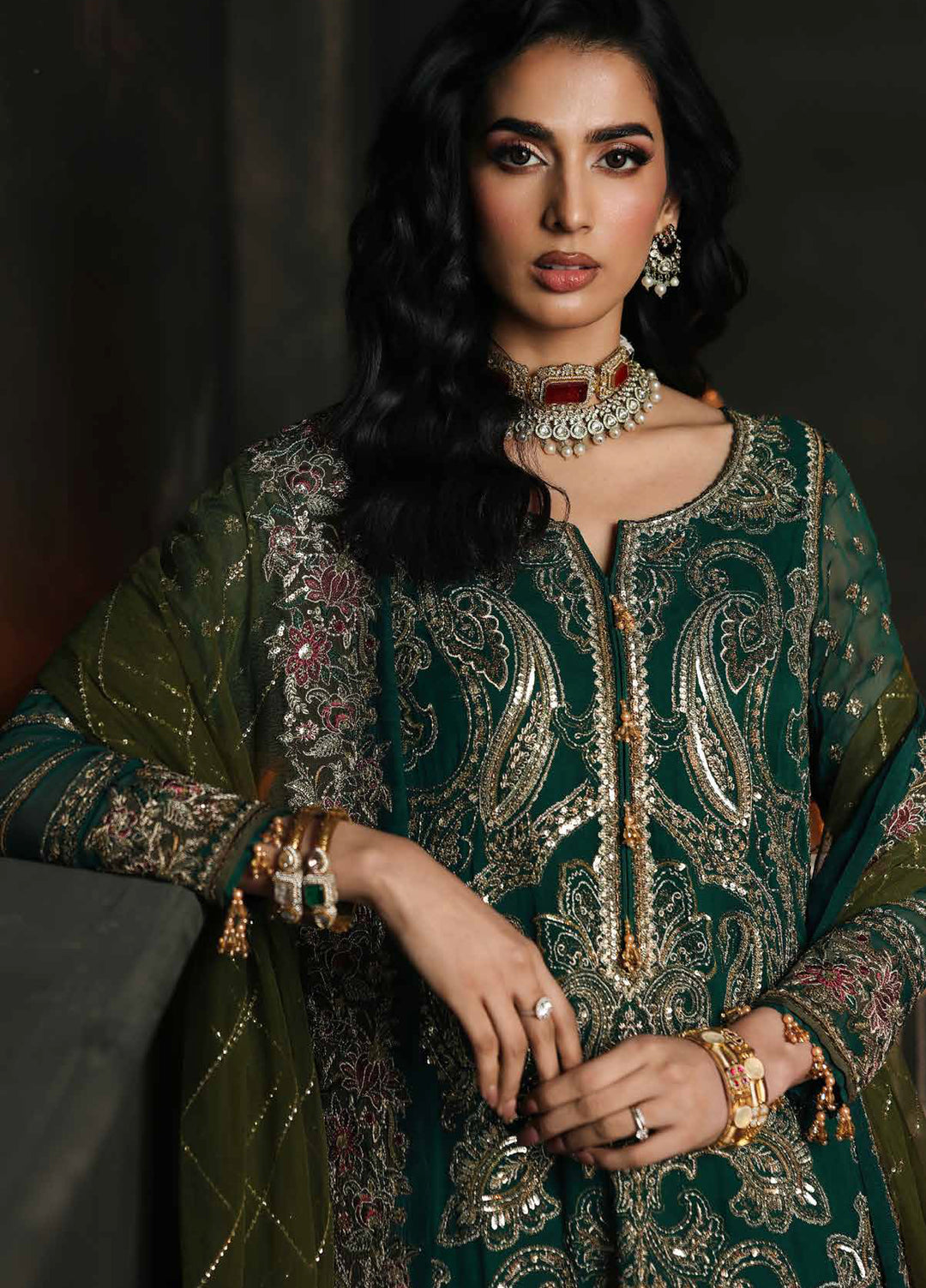 Aura by Charizma Unstitched Chiffon Embroidered Suits 3 Piece CRZ25UA CA26-04 - Festive Collection