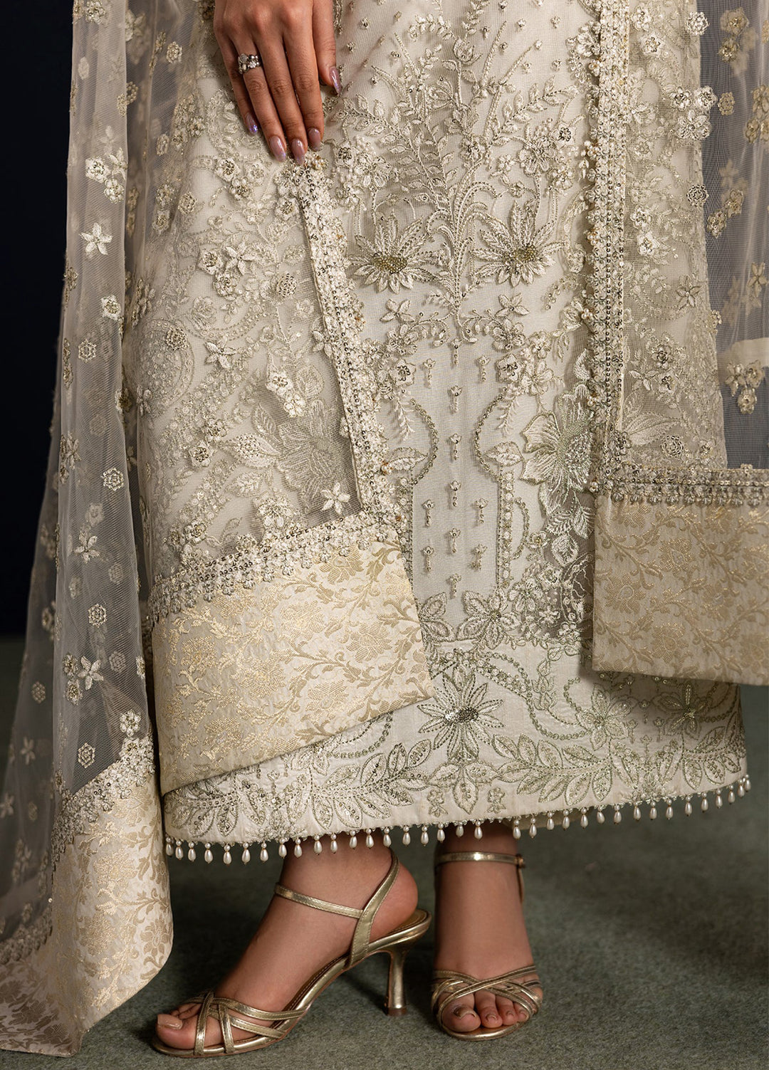 Chantelle by Baroque Unstitched Embroidered Net 3 Piece Suit UF-4448 - Festive Collection