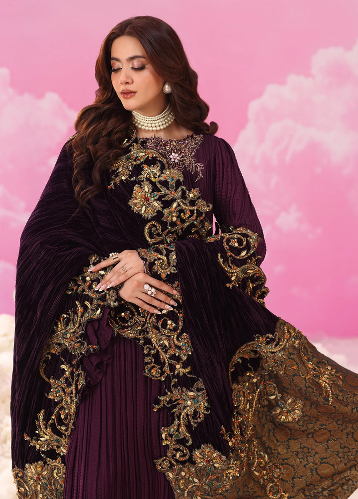 Mount Olypus by Musferah Saad Pret Embroidered Chiffon 3 Piece Amethyst Majesty - Festive Collection
