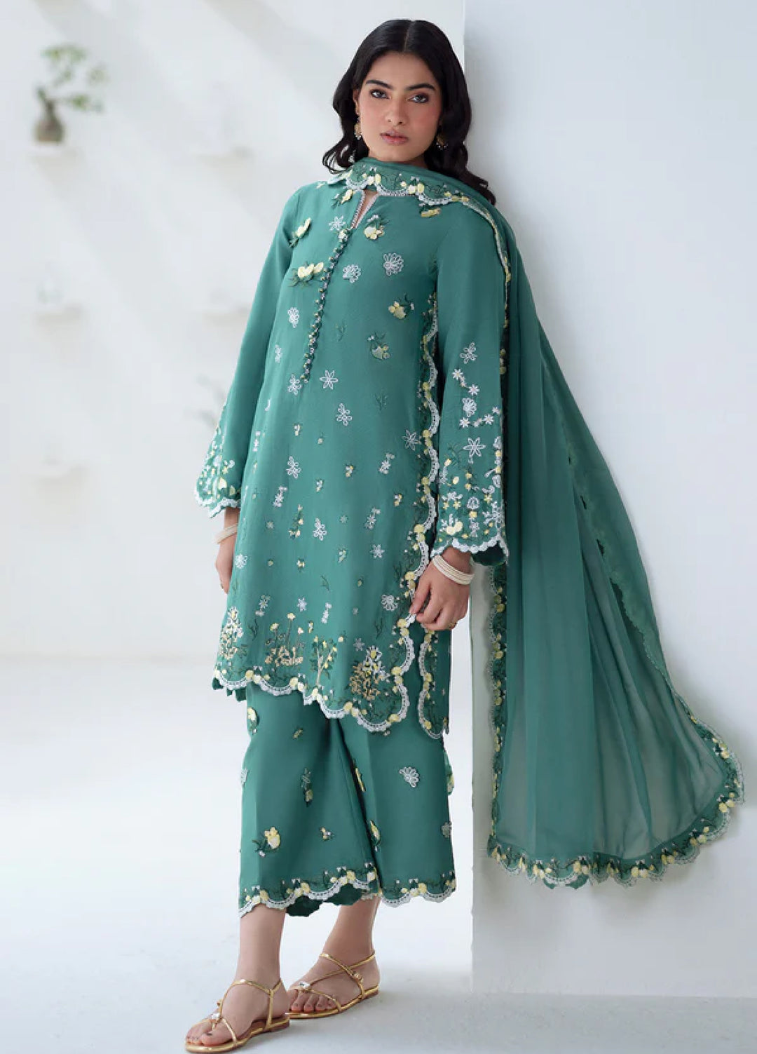 Noore by Freesia Unstitched Khaddar Embroidered Suits 3 Piece FRE25NW FSU-5676 Tabana - Winter Collection