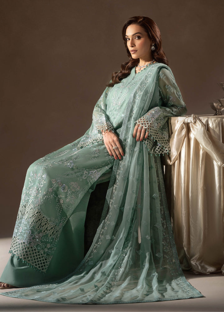 Afsanah by Lavish Premium Unstitched Chiffon Embroidered Suits 3 Piece LV25AC MINT WHISPER-04 - Festive Collection