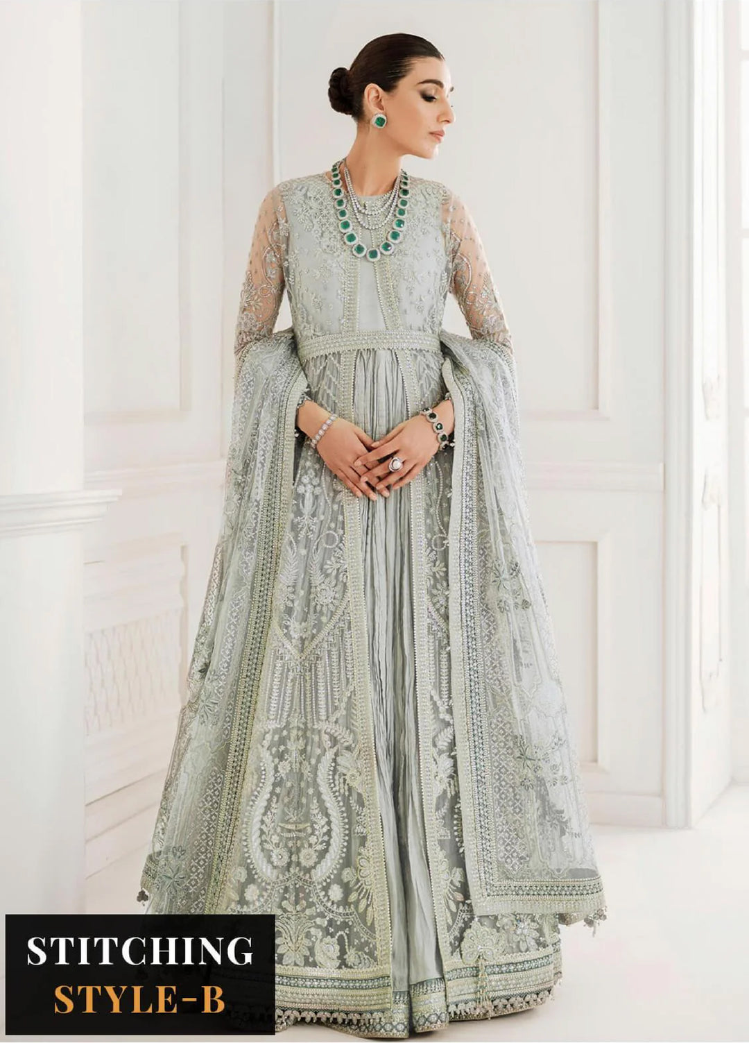 Chantelle by Baroque Unstitched Embroidered Net 3 Piece Suit BQ26UFC BQU-CH10-D05 - Festive Collection