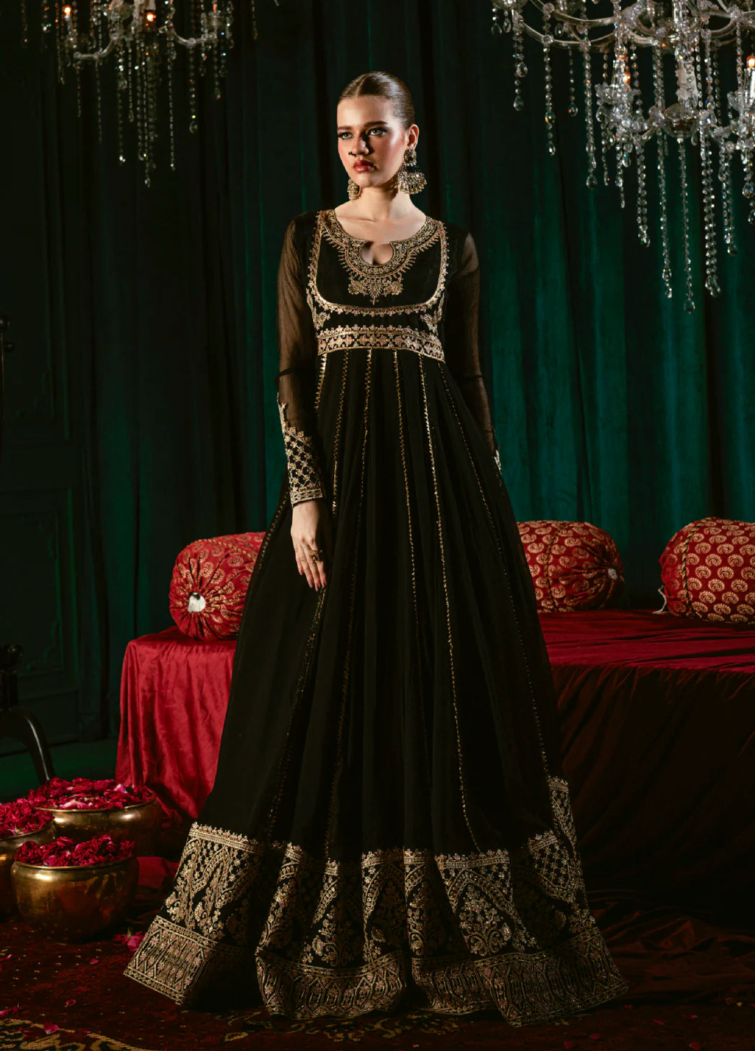 Aura by Haniumaimaz RTW Embroidered Chiffon 2 Piece Suit HUM26RCA WIZMA - Festive Collection