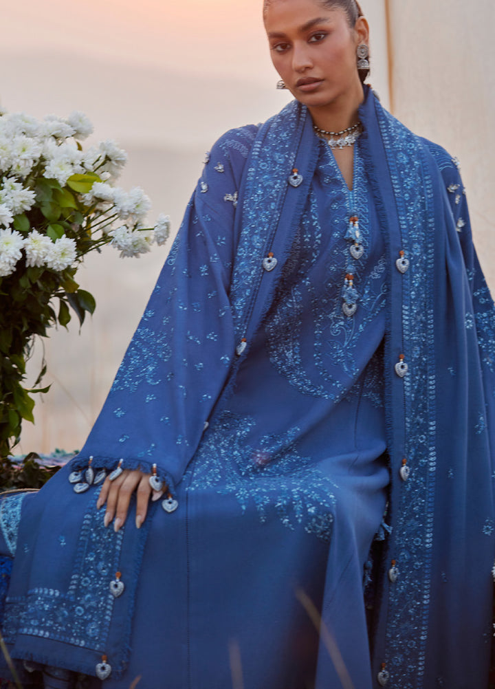 Zaha by Khadija Shah Unstitched Karandi Embroidered Suits 3 Piece ZL25KW SCHEREZADE ZW25-08 - Winter Collection