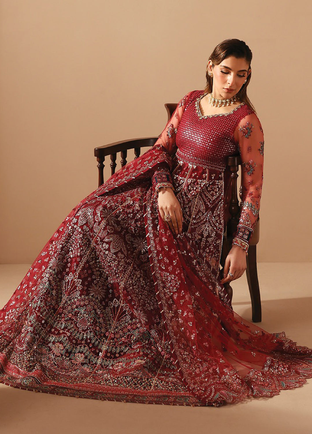 Neorah by Xenia Formals Unstitched Net Embroidered 3 Piece Suit XE26UN D-8 DUREZA - Festive Collection