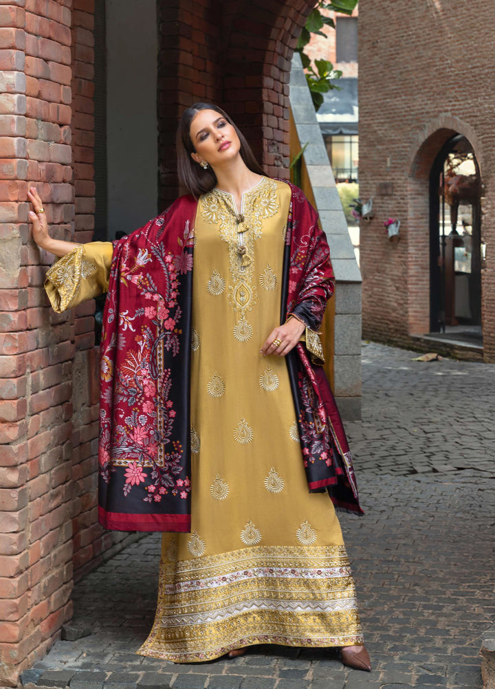 Mushq Broadway Under the Tuscan Sun Embroidered Herringbone Suits Unstitched 3 Piece MQ25BT D-10 Sunlit Siena - Winter Collection