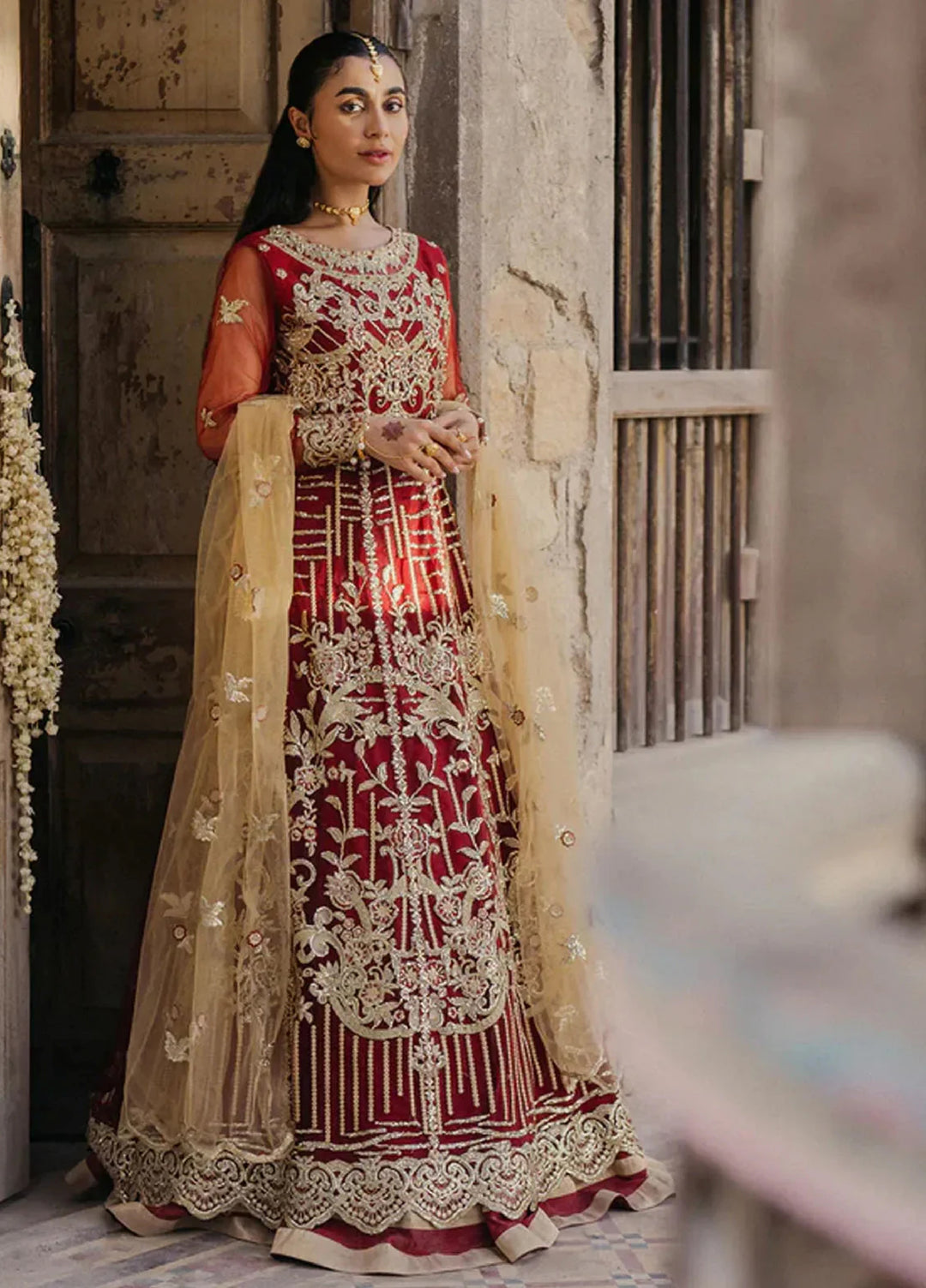 Roheenaz Embroidered Net Suits Unstitched 3 Piece RNZ24PSM Jabeen - Wedding Collection
