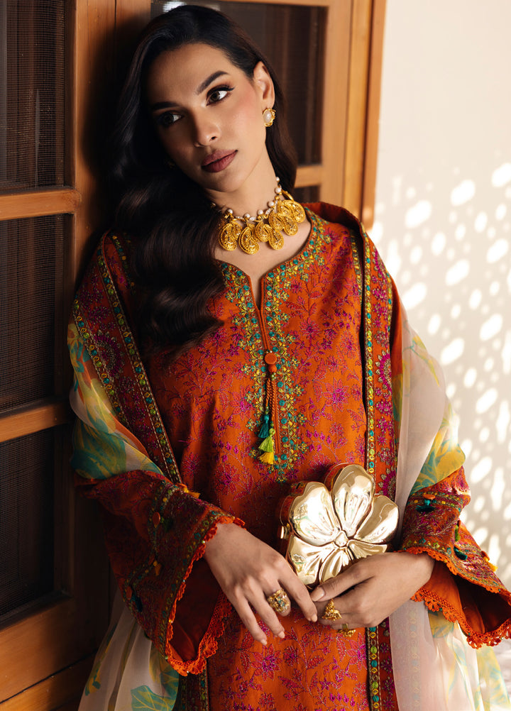 Charizma Unstitched Embroidered Luxury Lawn 3 Piece Suit CHR26ULL ED6-03 - Eid Collection