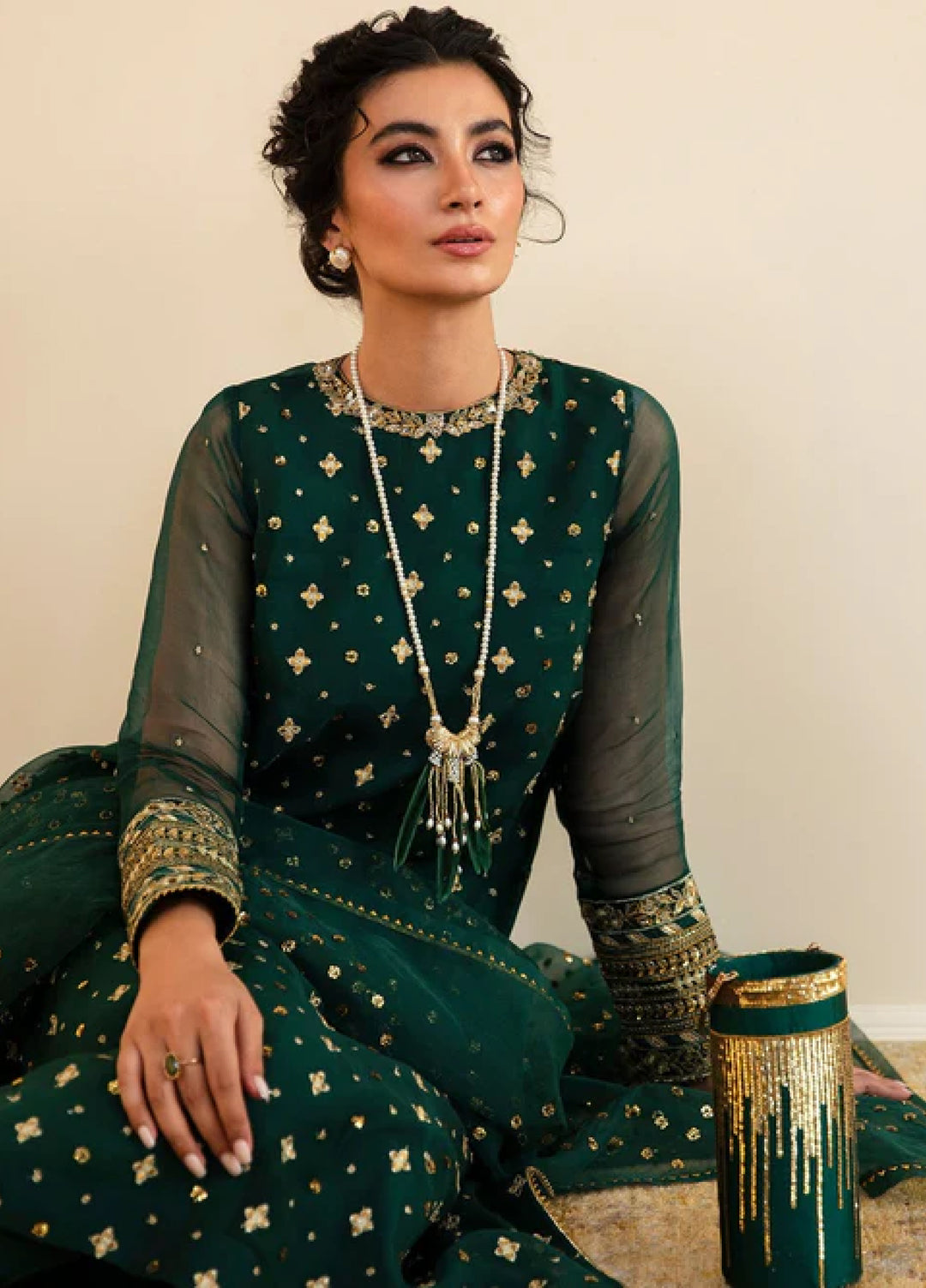 Chantelle by Baroque Unstitched Embroidered Chiffon 3 Piece Suit BQ26UFC BQU-UF-D395 - Festive Collection