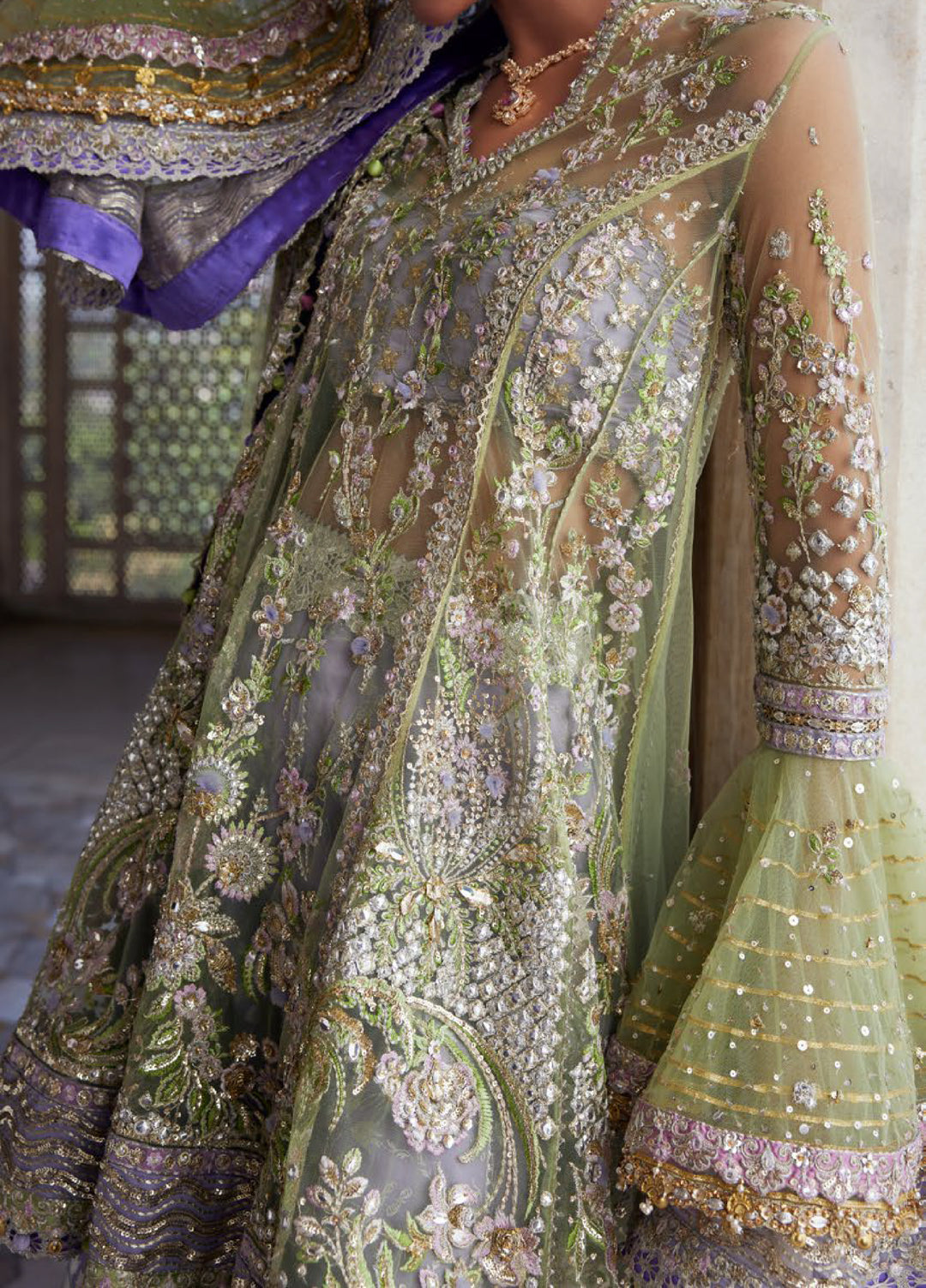 Zaha by Khadija Shah Gossamer Unstitched Embroidered Suits 3 Piece ZL25GF ZC25-07 - Festive Collection