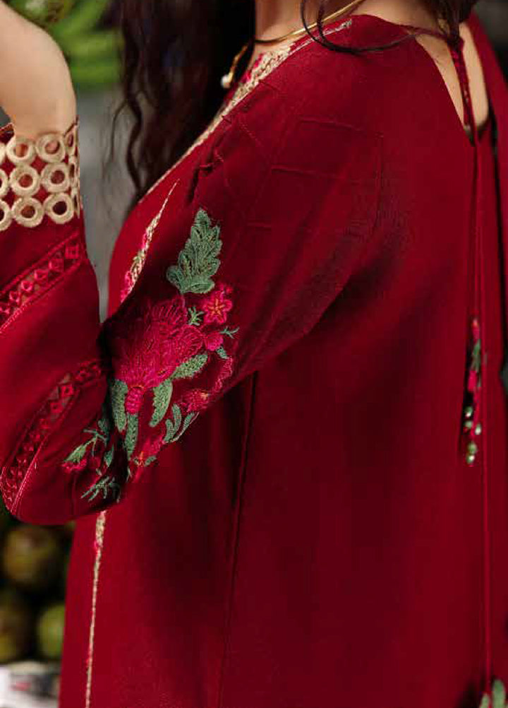 Poshima by Charizma Embroidered Peach Leather Suits Unstitched 3 Piece CZ25PW PSW5-01 - Winter Collection