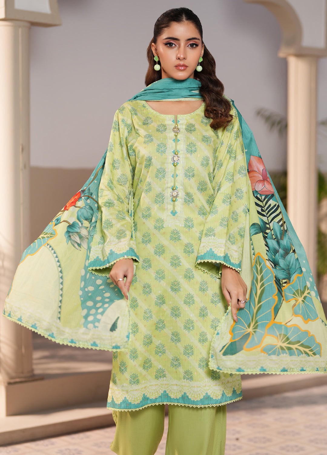 Regalia Textile Unstitched Printed Jacquard Lawn 3 Piece Suit RG26PUJL D-3 - Summer Collection