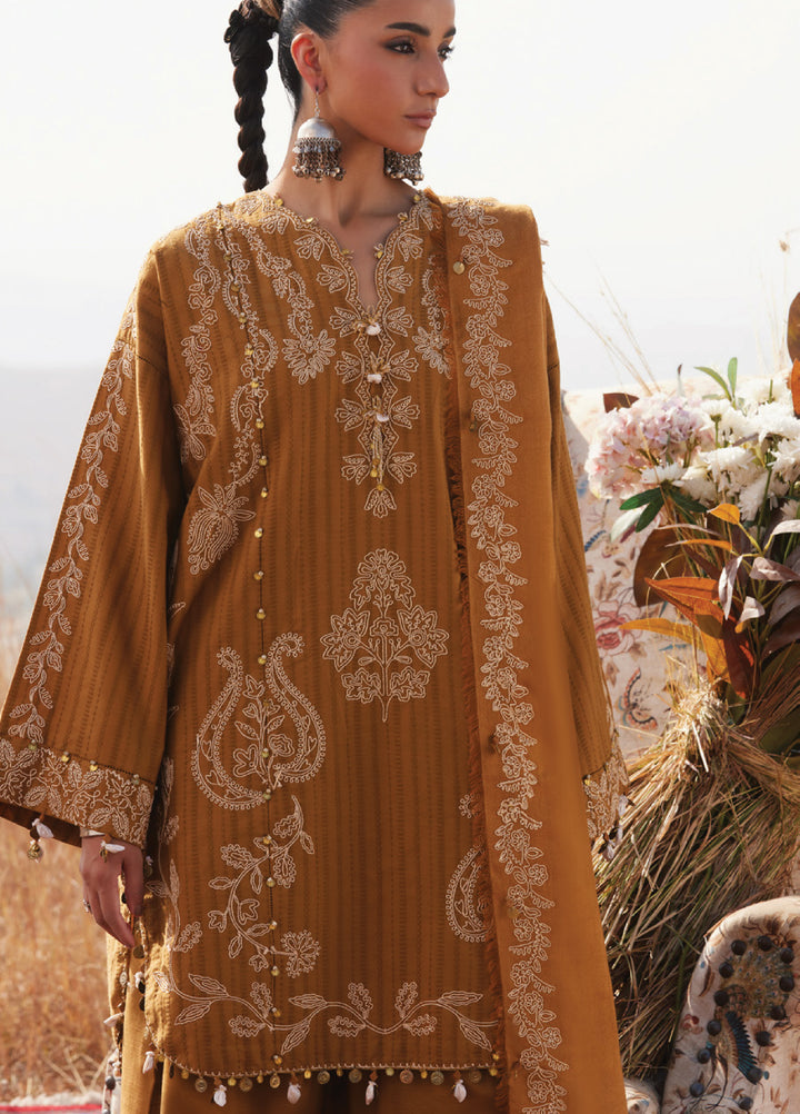 Zaha by Khadija Shah Unstitched Jacquard Embroidered Suits 3 Piece ZL25KW HEER ZW25-10 - Winter Collection