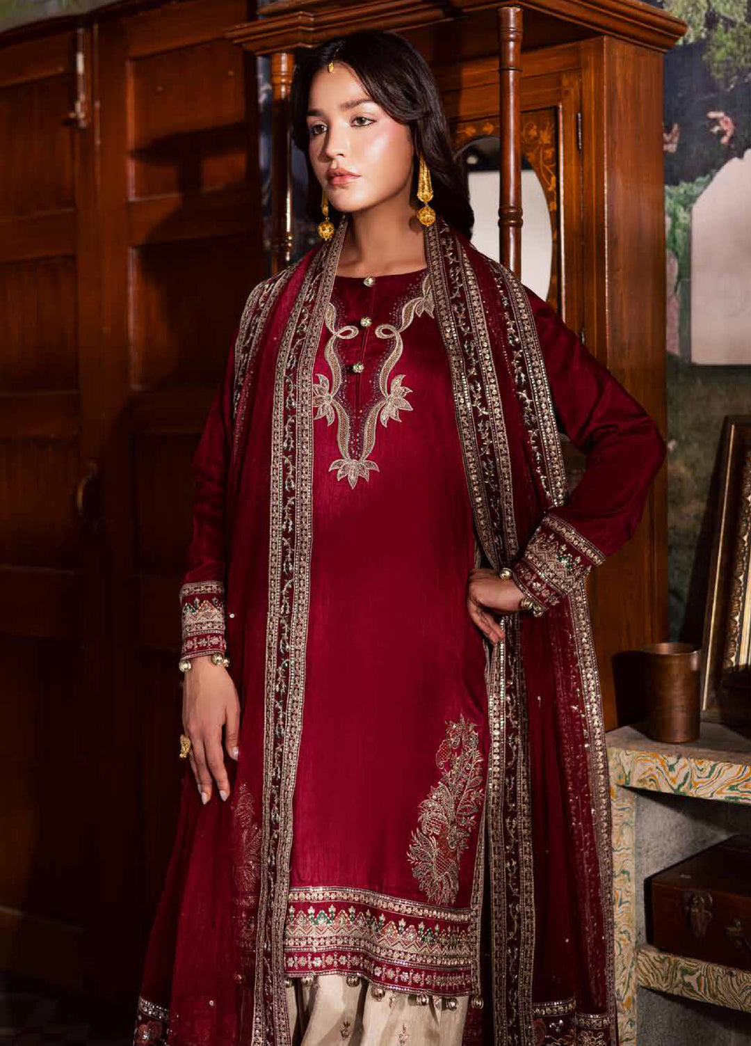 Nureh Nur Mahal The Silk Edit Unstitched Suits 3 Piece NU25NM NE-193 - Festive Collection