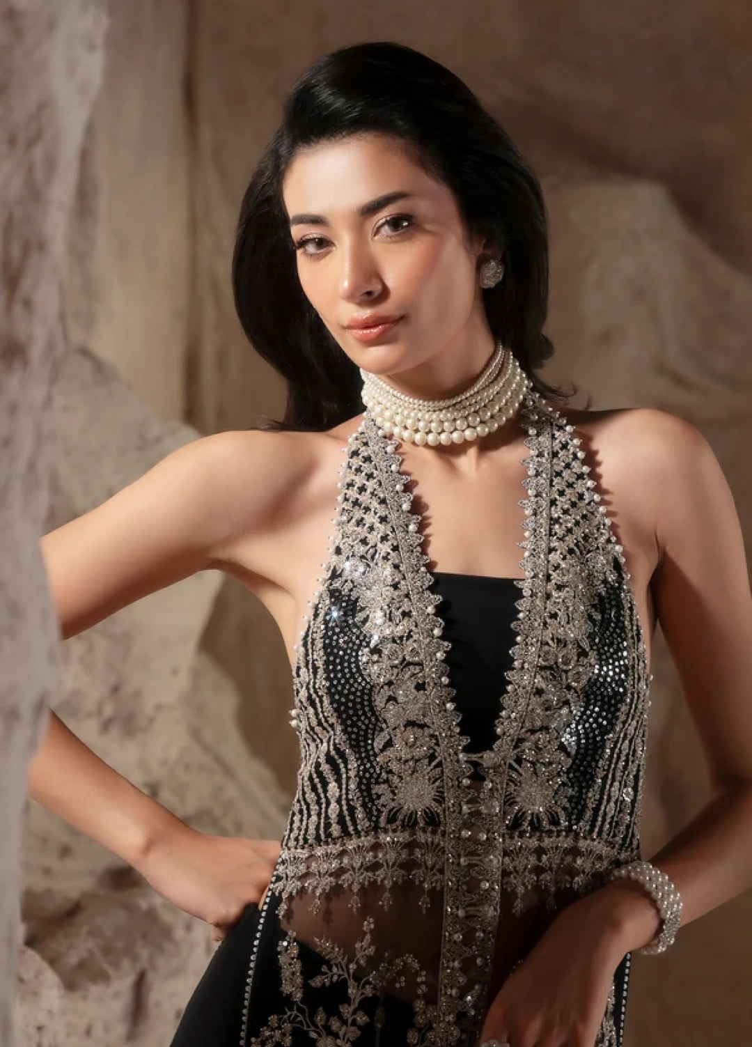 Blink by Zarizaa Unstitched Embroidered NET 3 Piece Suit ZB07-3UNE01B-2509 Darcy Z - Wedding Collection