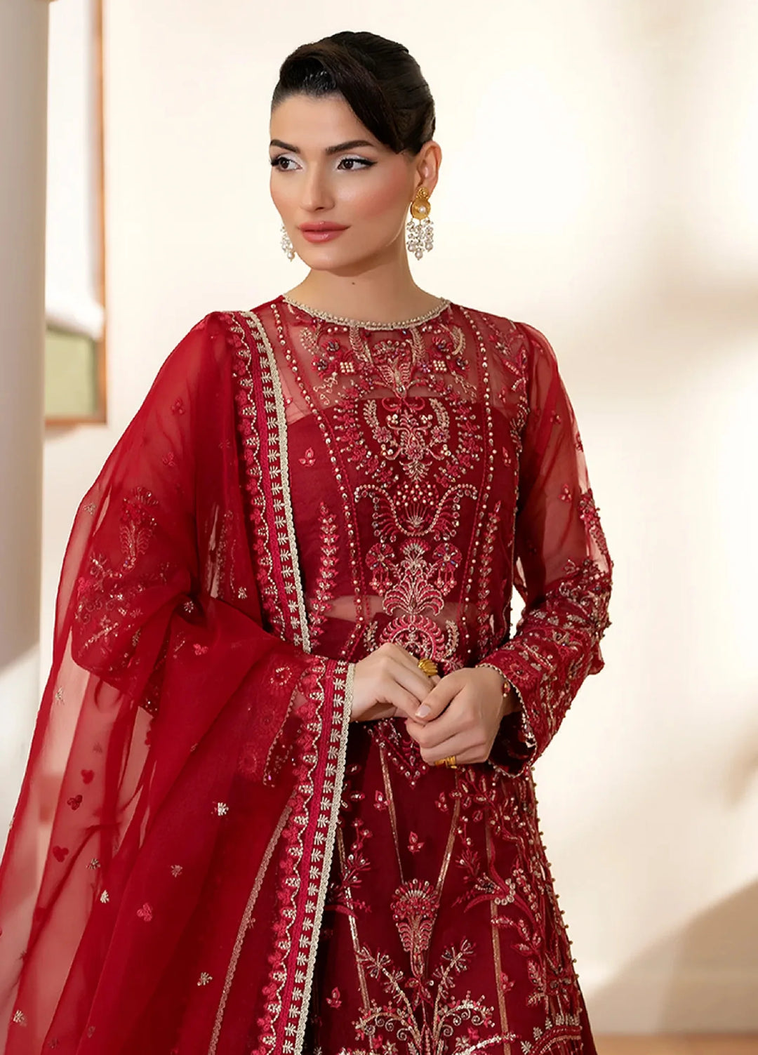 Yashfa RTW Hand Work Organza 4 Piece Suit BANUKSHA - Wedding Collection