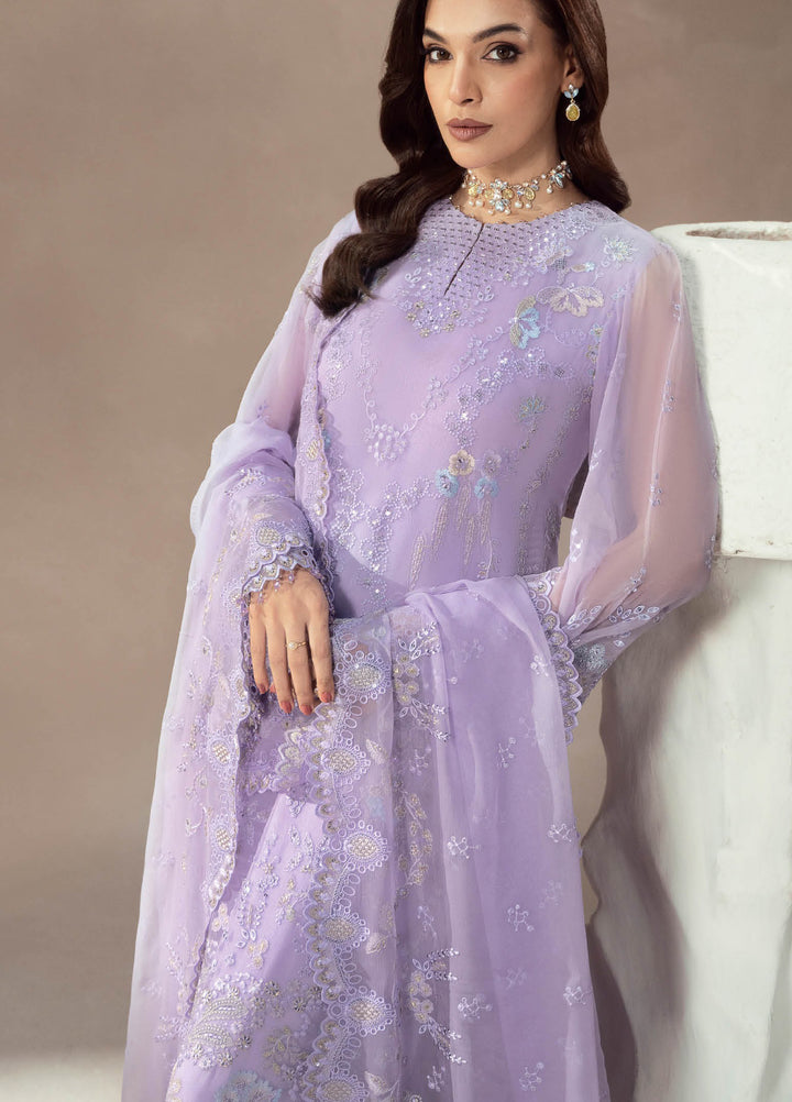 Afsanah by Lavish Premium Unstitched Chiffon Embroidered Suits 3 Piece LV25AC LILAC REVERIE-06 - Festive Collection