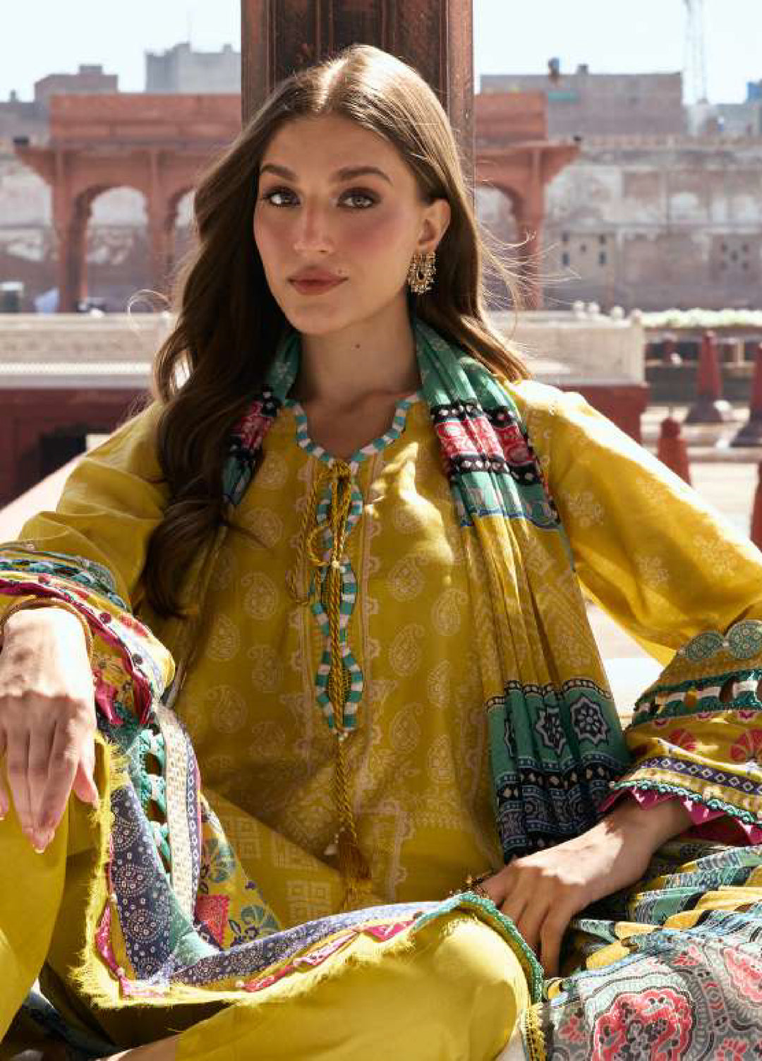 Angan by Kahf Unstitched Printed Lawn 3 Piece Suit KHF26ULA ZARAFSHAN KPS-8A - Festive Collection