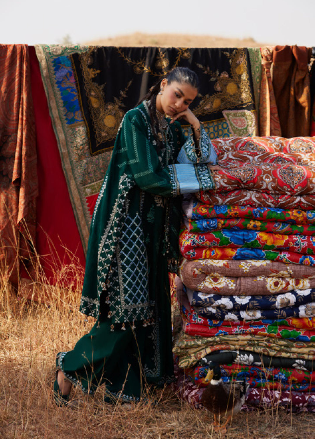 Zaha by Khadija Shah Unstitched Jacquard Embroidered Suits 3 Piece ZL25KW YASMIN ZW25-09 - Winter Collection