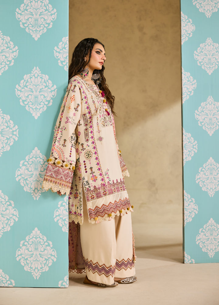 Zync by Florent One Nation Unstitched Khaddar Embroidered Suits 3 Piece FL25ON FL-7B - Winter Collection