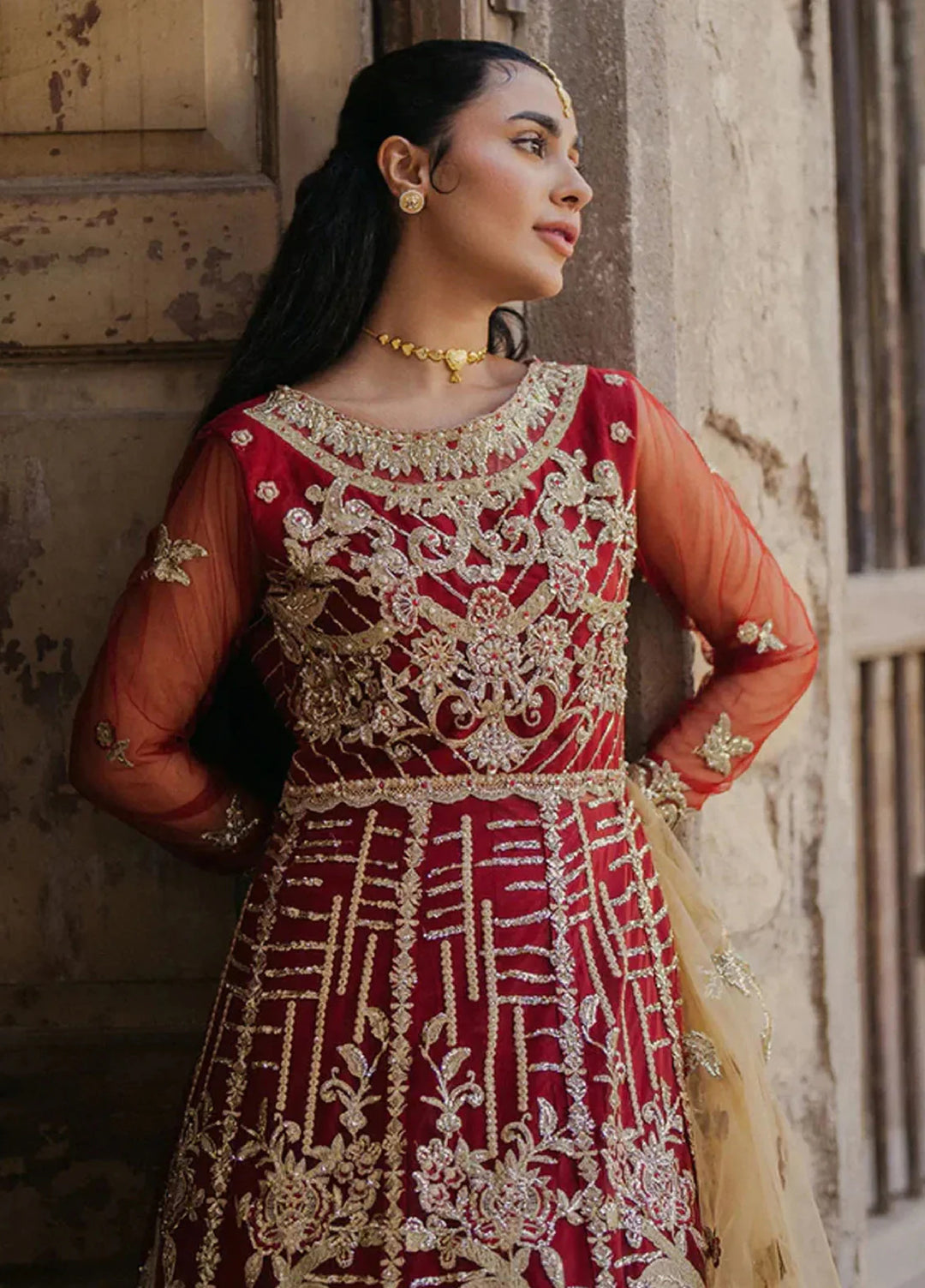 Roheenaz Embroidered Net Suits Unstitched 3 Piece RNZ24PSM Jabeen - Wedding Collection