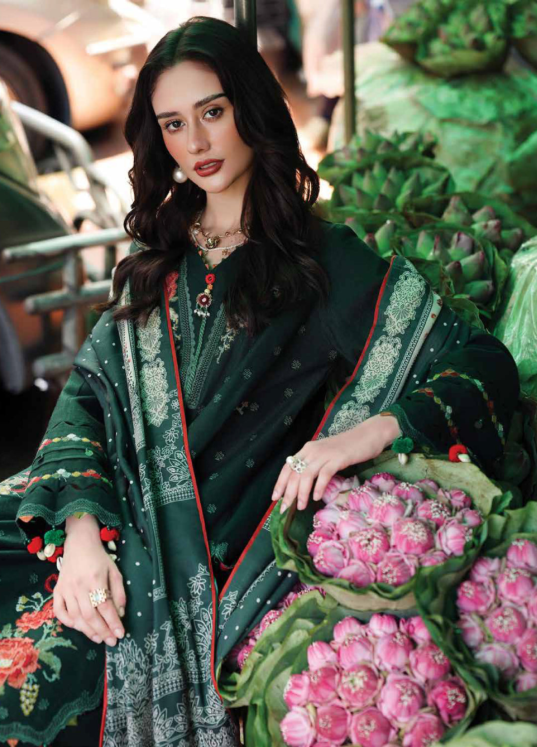 Poshima by Charizma Embroidered Peach Leather Suits Unstitched 3 Piece CZ25PW PSW5-04 - Winter Collection