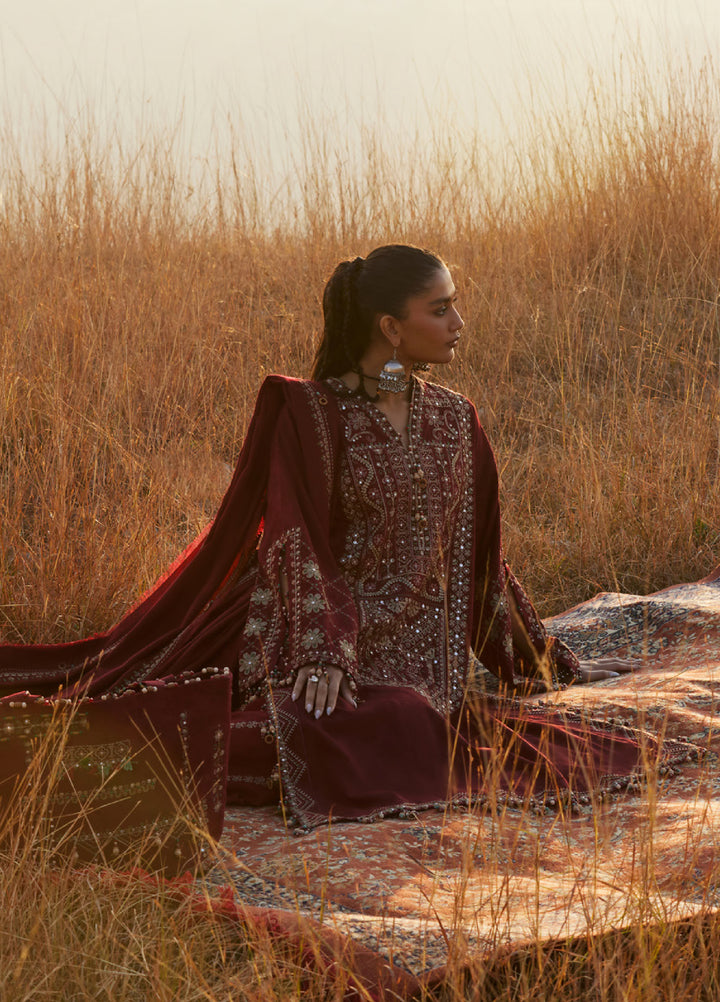 Zaha by Khadija Shah Unstitched Jacquard Embroidered Suits 3 Piece ZL25KW SASSI ZW25-12 - Winter Collection