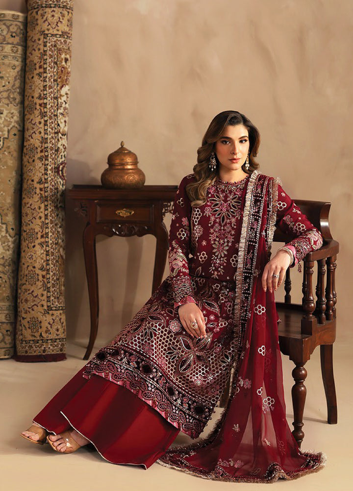 Neorah by Xenia Formals Unstitched Raw Silk Embroidered 3 Piece Suit XE26UN D-4 KHUBAN - Festive Collection